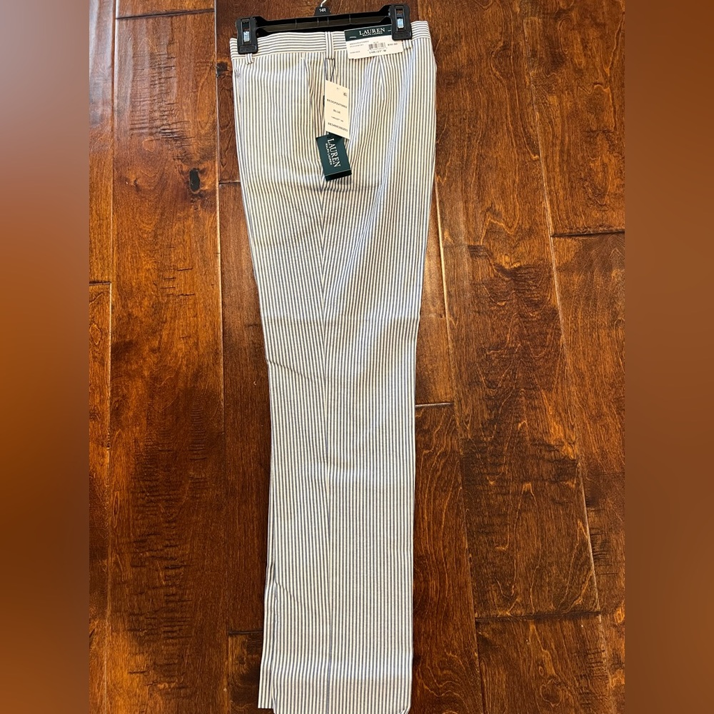 Lauren Ralph Lauren boys blue stripe (seersucker) cotton slacks size 14R NWT